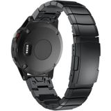 Quick demontage stalen polsband horlogeband voor Garmin fenix 5X 26mm (zwart)