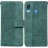 Voor Samsung Galaxy A40 Geometrische relif lederen telefooncase