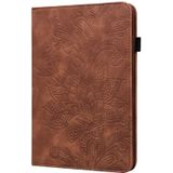 For Huawei MediaPad T5 Lace Flower Embossing Pattern Horizontal Flip Leather Case with Holder & Card Slots & Wallet & Photo Frame(Brown)