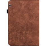 For Huawei MediaPad T5 Lace Flower Embossing Pattern Horizontal Flip Leather Case with Holder & Card Slots & Wallet & Photo Frame(Brown)