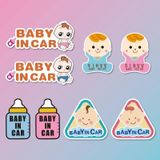 10 stuks er is een baby in de auto stickers waarschuwingsstickers stijl: CT203 baby k jongen magnetische stickers