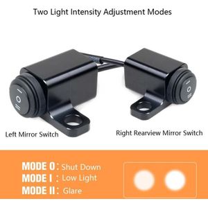 2 PC's / Set Motorcycle LED-verlichting Achteruitkijkspiegel links en rechts schakelaars waterdichte boot-vormige schakelaars