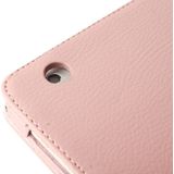 Hoge kwaliteit Litchi textuur vouwen leder met slaap / Wake-up & houder functie voor iPad 2 / iPad 3 / iPad 4(Pink)