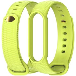 For Xiaomi Mi Band 6 / 5 Mijobs Solid Color Honeycomb Silicone Watch Band(Grass Green)