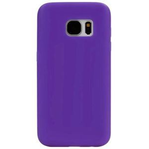 Samsung Galaxy S7 / G930 horizontaal TPU Flip Hoesje met transparant kunststof Touch cover (paars)