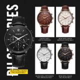 Ochstin 6050A multifunctioneel quartz heren lederen horloge (rosgoud + zwart)
