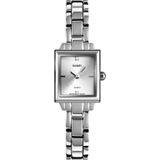 SKMEI 1407 Business Fashion horloge met diamanten delicate en elegante vierkante zink legering quartz horloge voor vrouwen zilverachtig