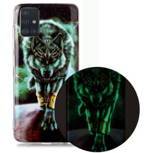 Voor Samsung Galaxy A71 Lichtgevende TPU Soft Protective Case (Woeste Wolf)