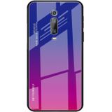 Voor Xiaomi Redmi K20 / K20 Pro / Mi 9T / Mi 9T Pro Gradient Color Glass Case (Roodblauw)