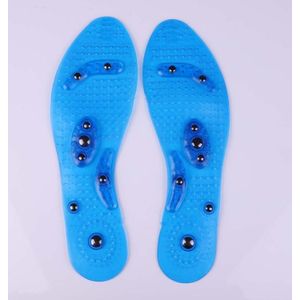 Een paar ademende Running shock absorptie massage inlegzool  maat: L ongeveer 29cm (blauw)