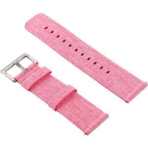 Eenvoudige mode canvas polsband voor Fitbit versa (roze)