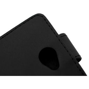 Vertical Flip Magnetic Snap lederen hoesje voor Sony Xperia E4(zwart)
