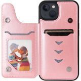 Butterfly Embossing Patroon Shockproof Telefoon Case voor iPhone 13 Mini (Rose Gold)