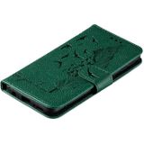 Feather patroon Litchi textuur horizontale Flip lederen draagtas met portemonnee & houder & kaartsleuven voor Galaxy A40 (groen)