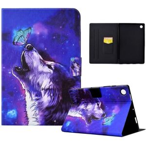 Voor Samsung Galaxy Tab A8 10.5 2021 / A8 2022 Electric Pressed TPU Smart Leather Tablet Case (Butterfly Wolf)