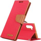 KWIK GOOSPERY JELLY canvas textuur horizontale Flip lederen draagtas met kaartsleuven & portemonnee & houder voor Galaxy Note 10 (rood)