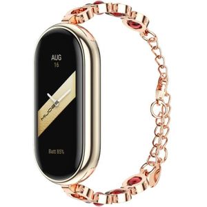 Voor Xiaomi Mi Band 8 Mijobs Zeemeermin Schoonheid Armband Horlogeband (Rose Goud Rood)