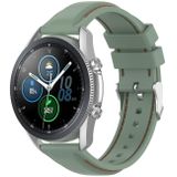 Voor Samsung Galaxy Watch 3 45mm / Gear S3 22mm Silicone Replacement Strap Watchband (Lichtgroen)