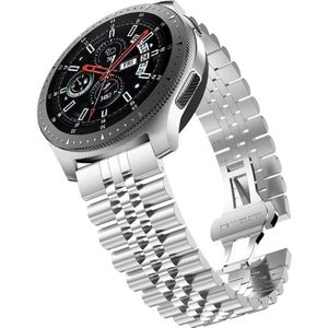 22mm Voor Huawei Watch GT 2 46mm / GT 2 Pro / GT 2e Five Beads Stalen Vervangende Band Horlogeband(Zilver)