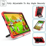 Contrast Color Shockproof Robot Siliconen + PC Case met polsbandhouder voor iPad Air (2020) 10.9(Rood + Zwart)