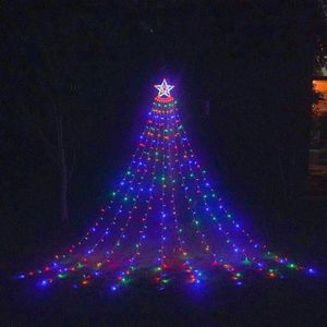 10LM 350 LED Star Waterfall Light Christmas Tree String Lights Outdoor Meteor Light  Plug Spec: EU-stekker (RGB-licht)