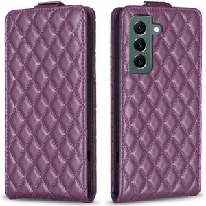 Voor Samsung Galaxy S21 5G Diamond Lattice verticale flip lederen telefoonhoes