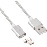 1m golf stijl 2A magnetische USB-C / Type-C USB Golf stijl Data Sync laad Kabel met LED-Indicator  Voor Samsung Galaxy S8 & S8 PLUS / LG G6 / Huawei P10 & P10 Plus / Xiaomi Mi6 & Max 2 nl andere Smartphones (zilver)