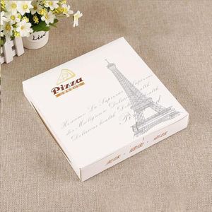 30 PCS Pizza Takeaway Packaging Carton Pizza Packaging Box  Specificatie: 9 Inch: 24x24x4 5cm (Eiffeltoren)