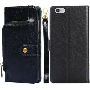 Zipper Bag PU + TPU Horizontale Flip Lederen Case met Houder & Card Slot & Wallet & Lanyard voor iPhone 6 Plus / 6s Plus