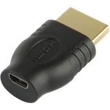 Vergulde HDMI 19 Pin mannetje naar Micro HDMI vrouwtje Adapter (zwart)