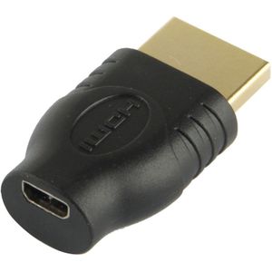 Vergulde HDMI 19 Pin mannetje naar Micro HDMI vrouwtje Adapter (zwart)