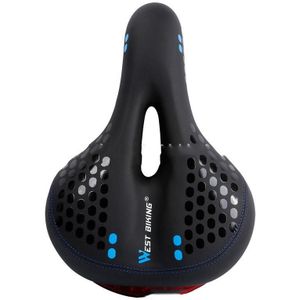 WEST BIKING YP0801083 Fiets achterlicht verdikt zacht en comfortabel mountainbike zitkussen (zwart blauw)