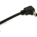 90 Graden hoek Mini USB mannetje naar Mini USB vrouwtje Adapter kabel  Lengte: 28cm