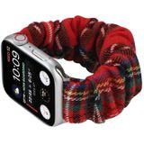 Geruite hair tie riem voor Apple Watch Series 6 & se & 5 & 4 40mm / 3 & 2 & 1 38mm (Rood)