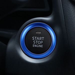 Auto Motor Start belangrijke drukknop Ring Trim aluminiumlegering Sticker decoratie voor Mazda(Blue)