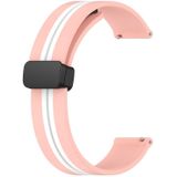 Voor Garmin Garminmove Style 20 mm opvouwbare magnetische sluiting siliconen horlogeband (roze + wit)