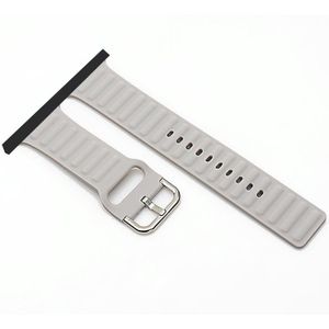 Siliconen vervangende band Horlogeband Voor Apple Watch Series 6 & SE & 5 & 4 40mm / 3 & 2 & 1 38mm(Grijs)