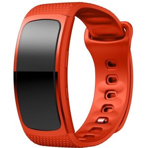 Siliconen polsband horloge band voor Samsung Gear Fit2 SM-R360  polsband maat: 126-175mm (Orange)