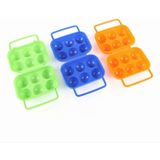 2 PCS Portable Handle 6 Eggs Plastic Container Egg Storage Box Case(Orange)