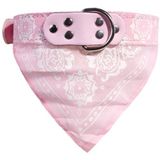 Verstelbare honden Bandana lederen zachte sjaal kraag scoutingdas afgedrukt voor Puppy huisdier  Size:M(Pink)