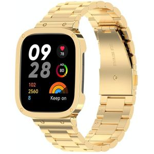 Voor Xiaomi Redmi Watch 3 / Mi Watch Lite 3 2 in 1 metalen horlogeband met drie kralen en horlogeframe