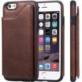 Voor iPhone 6 Shockproof Calf Texture Protective Case met Houder & Card Slots & Frame(Coffee)