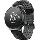 Voor Garmin Forerunner 220 tweekleurige siliconen vervangende riem horlogeband (zwart grijs)