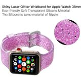 Voor Apple Watch Series 5 & 4 44mm / 3 & 2 & 1 42mm Glitter Siliconen Band(Roze)