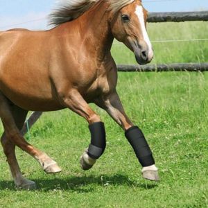 Een paar hoge elastische ok doek zachte schok-absorberende anti-botsing paard been beschermend deksel bescherming riemen paard beschermende uitrusting
