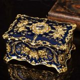 Emaille Zinklegering Sieraden Opslag Treasure Box Epoxy Woondecoratie (Royal Blue)