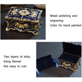 Emaille Zinklegering Sieraden Opslag Treasure Box Epoxy Woondecoratie (Royal Blue)