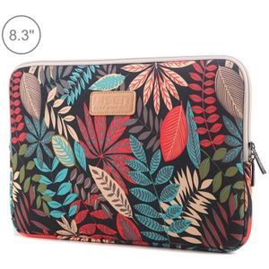 Lisen 8.3 inch Sleeve Case Colorful Leaves Zipper Briefcase Carrying Bag(Black)