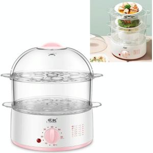 LINGRUI Timer Mini Multi-function Egg Cooker Automatic Power Off Home Breakfast Machine  CN Plug  Specificatie:Double Layers (Pink)