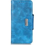 For Motorola Moto G52 Crazy Horse Texture Magnetic Flip Leather Phone Case with 6-Card Slots(Blue)